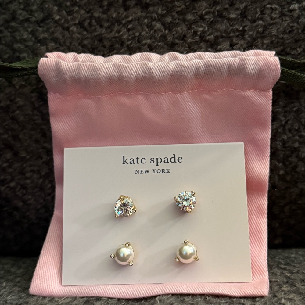Kate Spade White and Pink Jewelry Earrings